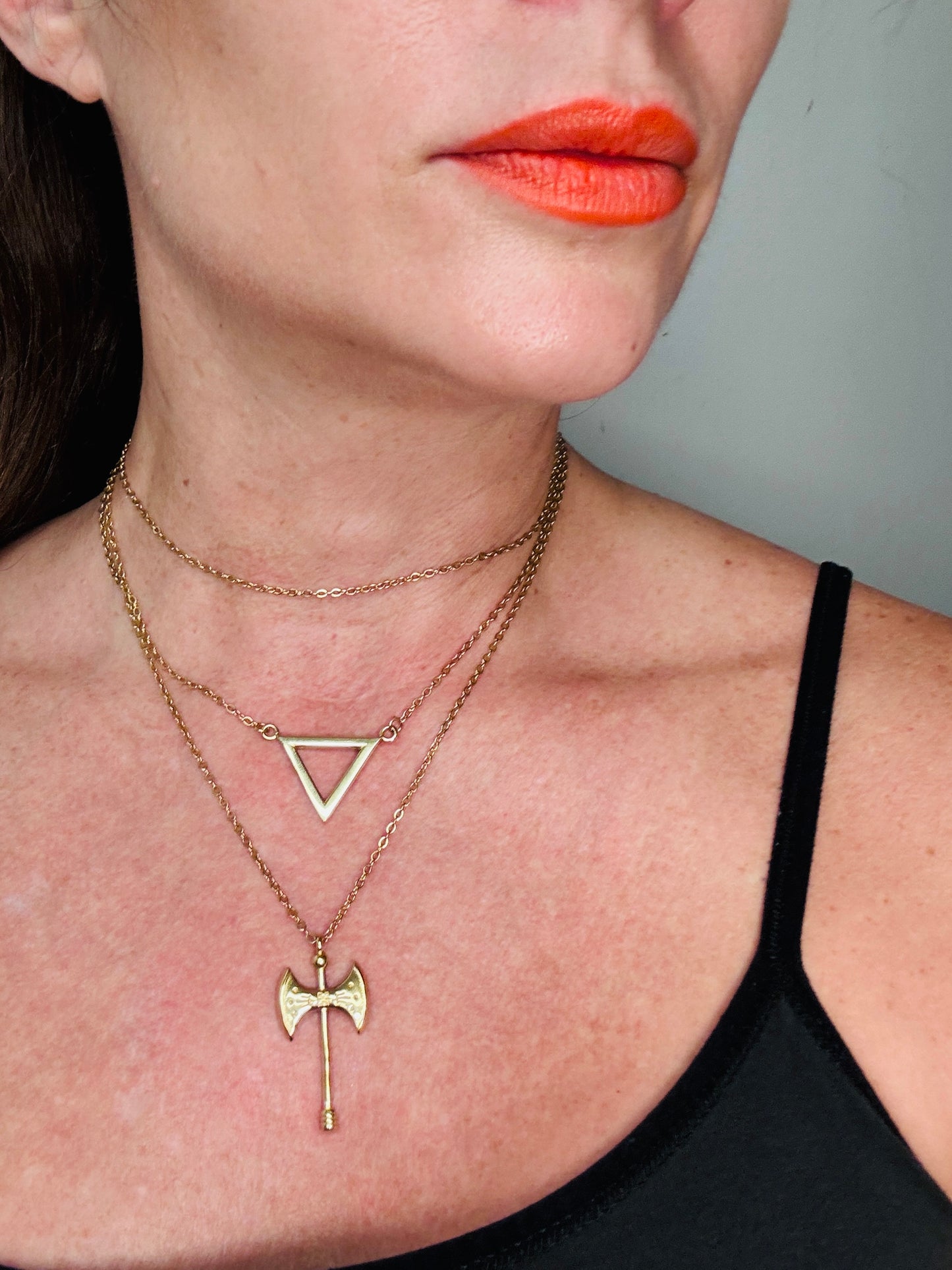 Three Layer Sapphic Pride Necklace