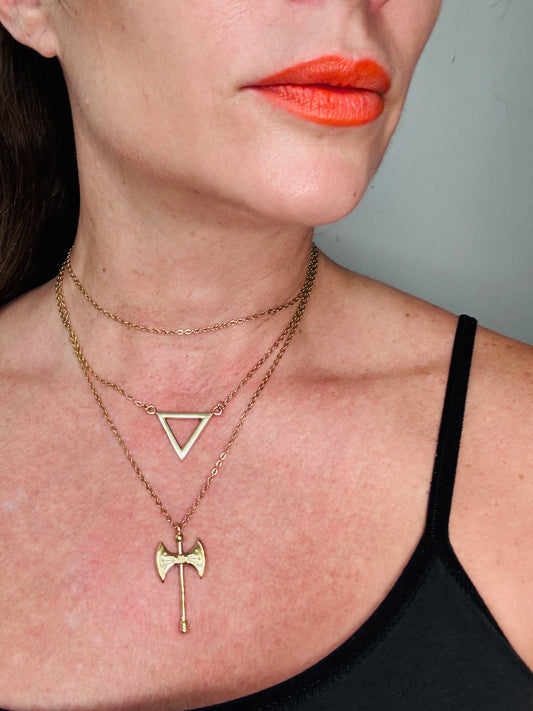 Three Layer Sapphic Pride Necklace