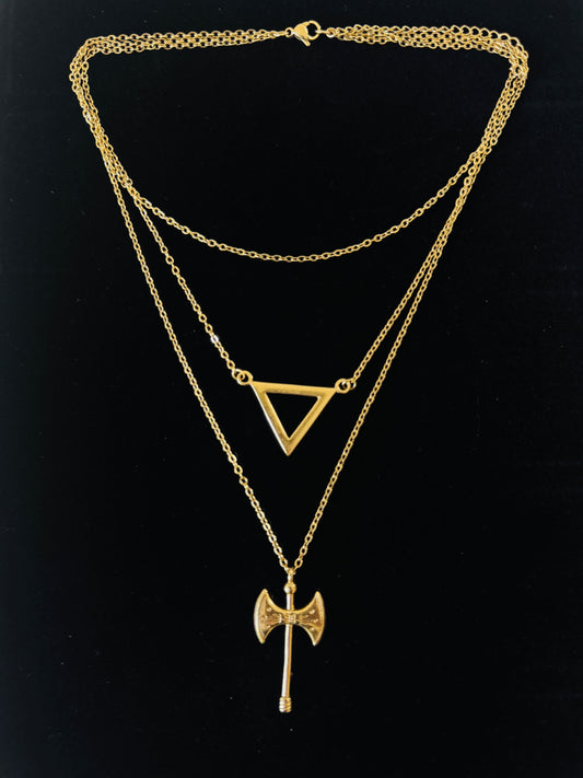 Three Layer Sapphic Pride Necklace